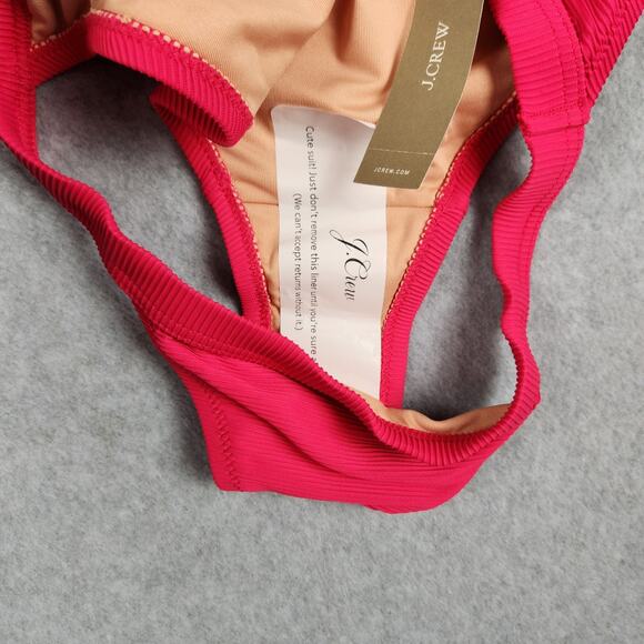 NWT J.Crew Swim Bottom Size XXS Pink BH485 Ribbed-trim hipster Bikini - Picture 3 of 9